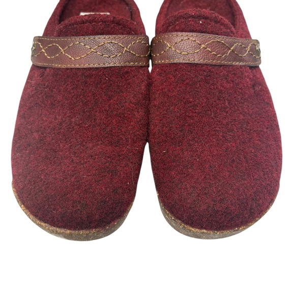 Earth Origins Women's Aurora Janet Merlot Fabric Cork Retro Clogs Mules 7.5 - Picture 6 of 9